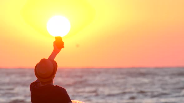 Man Making Selfie Travel on Sea