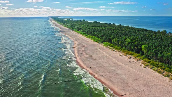 Summer beach on peninsula Hel in Baltic Sea, Poland