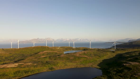 Drone shot taken on Vannoya Island taken on Norway Island