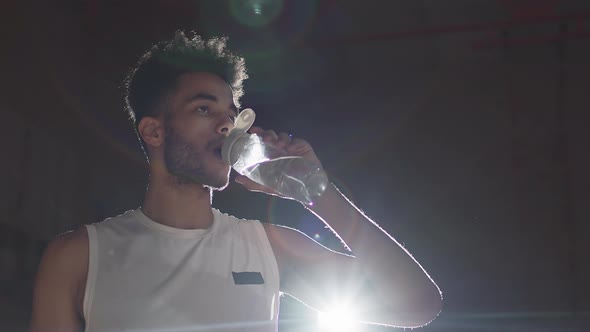 Basketball Player Drinking Water