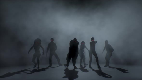 Group of Scary Halloween Zombies alt