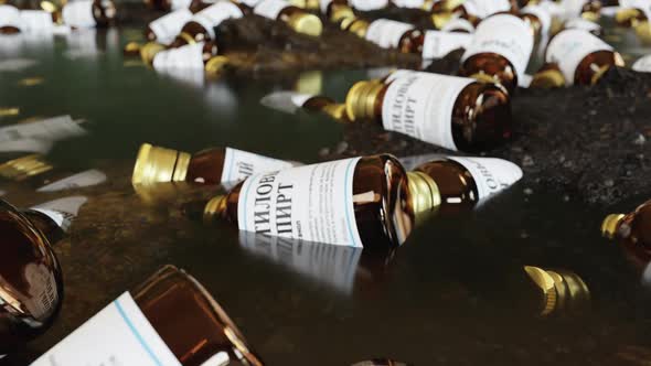 A Sea of Spent Medical Alcohol Bottles
