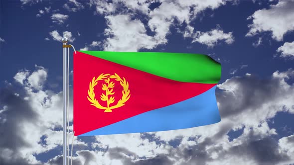 Eritrea Flag Waving 4k