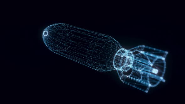 Rocket Hologram Rotating 4k alt