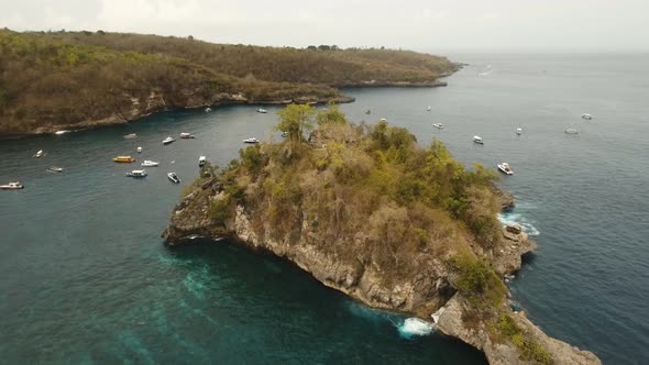 Blue Lagoon on a Tropical Island. Nusa Penida