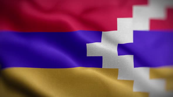 Nagorno Karabakh Republic Flag Textured Waving Front Background HD