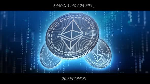 Ethereum Blockchain Coin - Ultrawide WQHD Background