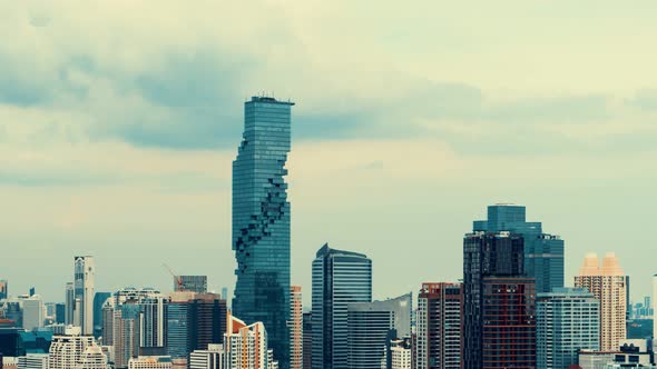 Time Lapse Cityscape and Highrise Buildings in Metropolis City Center