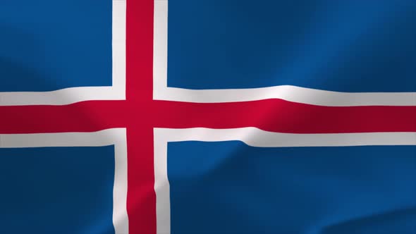 Iceland Waving Flag Animation 4K Moving Wallpaper Background