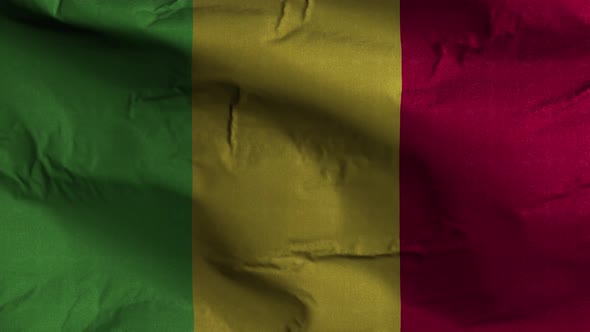 Mali Flag Textured Waving Background 4K