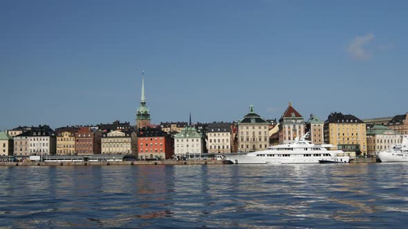 Pan from Gamla stan old town in Stockholm 