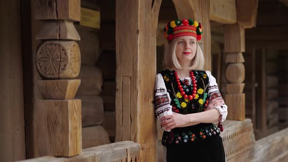 Ukrainian Woman in Traditional Ukrainian National Costume