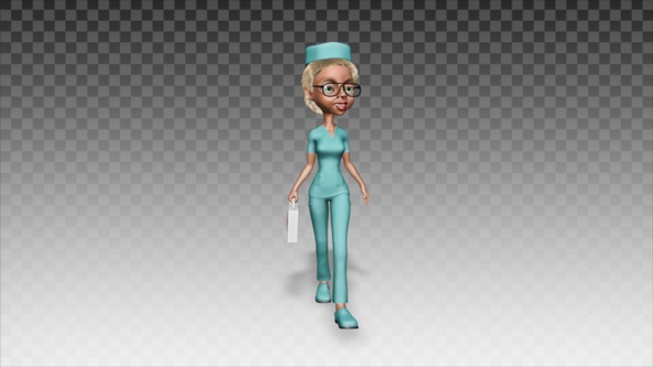 Cartoon Nurse Walk 1 alt