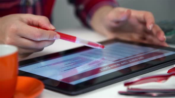 Businesswoman Working On Touch Pad