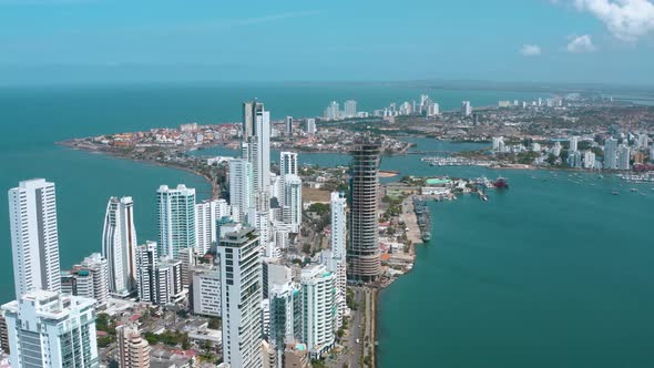 Aerial Footage of Cartagena Bocagrande