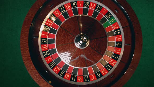Close Up of Roulette Wheel at the Casino in Motion