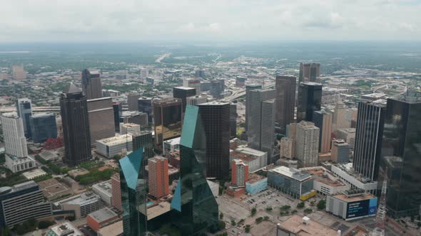 Aerial Drone View of Downtown Panorama