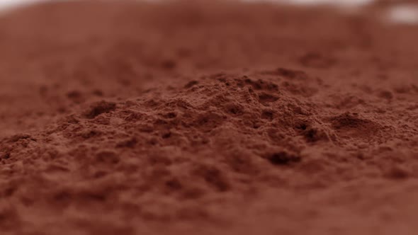 Chocolate Bar Falls Into Raw Cocoa Powder Slow Mo, Confectionary Shop Ads