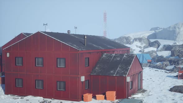 Science Station in Antarctica at Summer