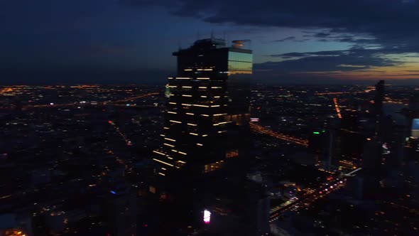 4k Aerial city view of Bangkok downtown, Flying over Bangkok, Thailand.