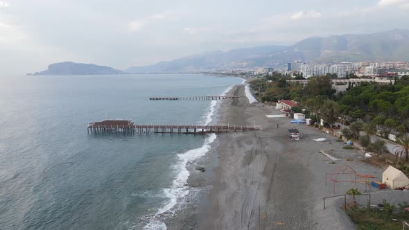 Alanya, Turkey - a Resort Town on the Seashore. Aerial View