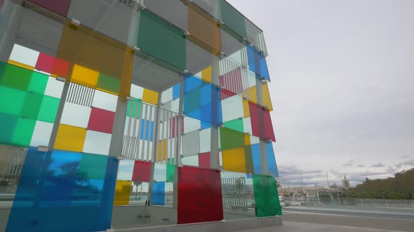 The colorful glass cube in Malaga