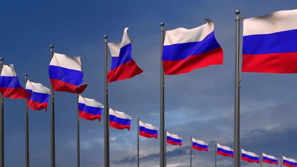 The Russian Federation Flags Waving In The Wind  2K