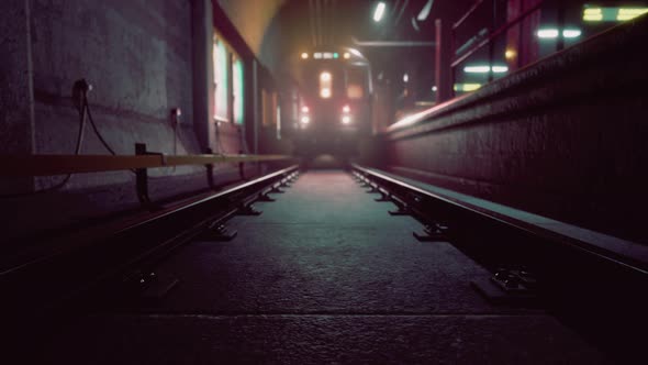 Empty Old Subway Train Station