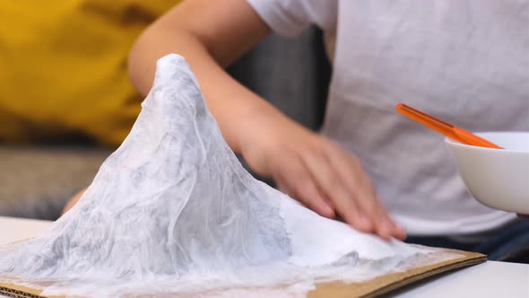 Process of Making a Mountain in the Papiermache Technique