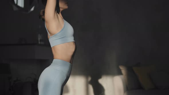 Woman Doing Yoga At Home