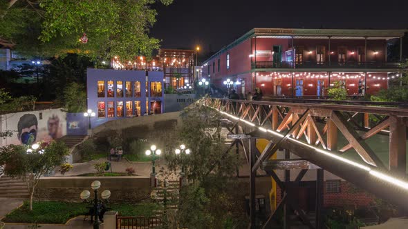 Illuminated Bridge of Sighs Night Timelapse Hyperlapse