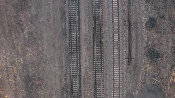Vertical Railroad Rails and Sleepers