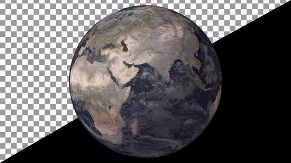 Earth Globe Rotate 4K Resolution - With Alpha