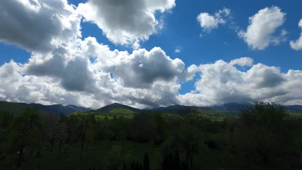 Clouds Over Mountains in Romania