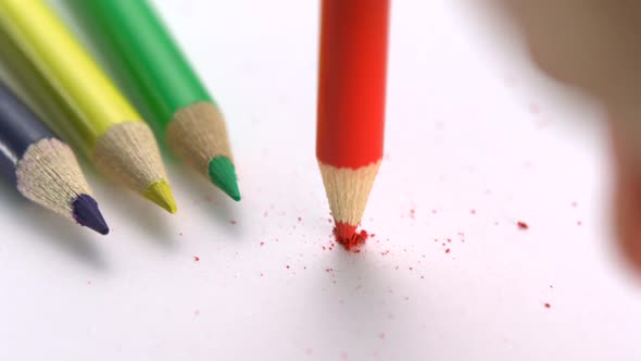 Breaking color pencile, Slow Motion