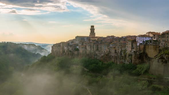 Time Lapse of Pitigliano Old Town in Italy