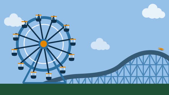 Big wheel and roller coaster ride in fun n fair 