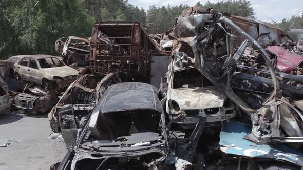 Wardestroyed Cars in Irpin Bucha District Ukraine