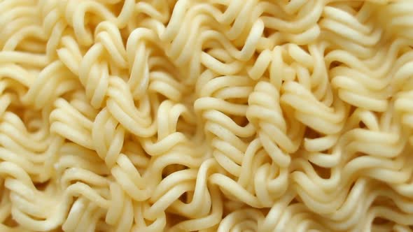 Background of Instant Noodles Rotating Close Up