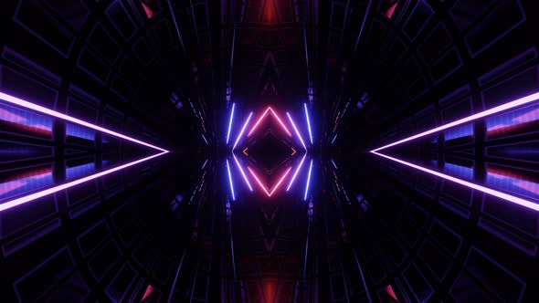Vj Loop Motion Design Background with Bright Neon Light