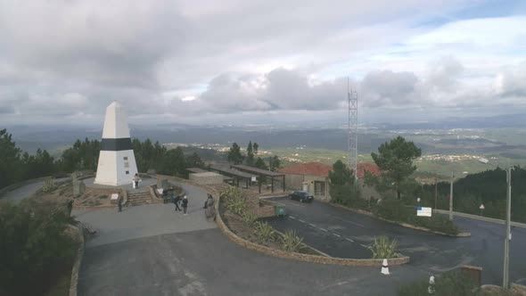 Aerial shot with Drone of Geographical center Picoto Melrica in Vila de Rei