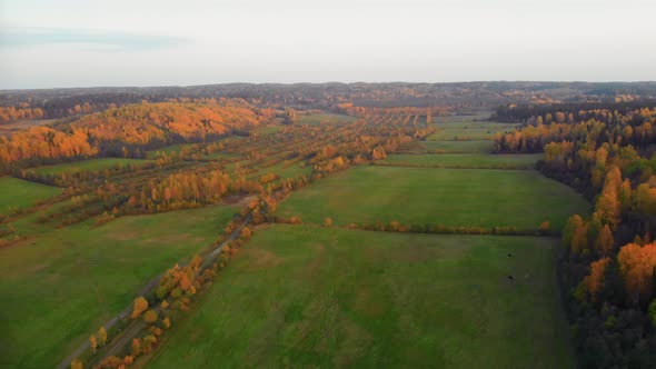 Ruskeala Mountain Park in Karelia in Autumn