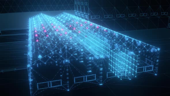 Digital Storage With Industrial Objects 3d Scanning 4k alt