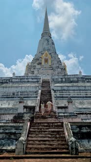 Wat Phu Khao Thong Chedi in Ayutthaya Thailand