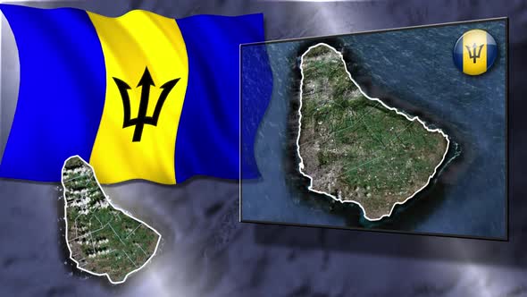 Barbados Flag And Map Animation alt