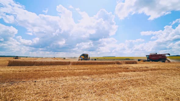 Harvester Machine Working in Field