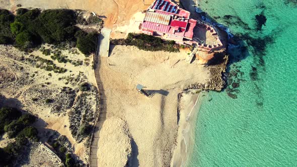 Cala Comte beach in Ibiza, Spain