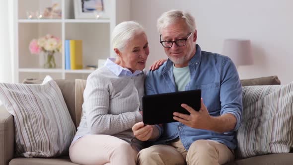 Senior Couple Having Video Call on Tablet Pc 19