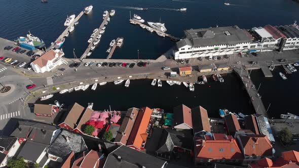 Marina of beautiful Kragero coastal town in Telemark, Norway