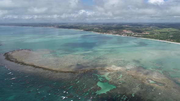 Panoramic view of legendary beach at Northeast Brazil.